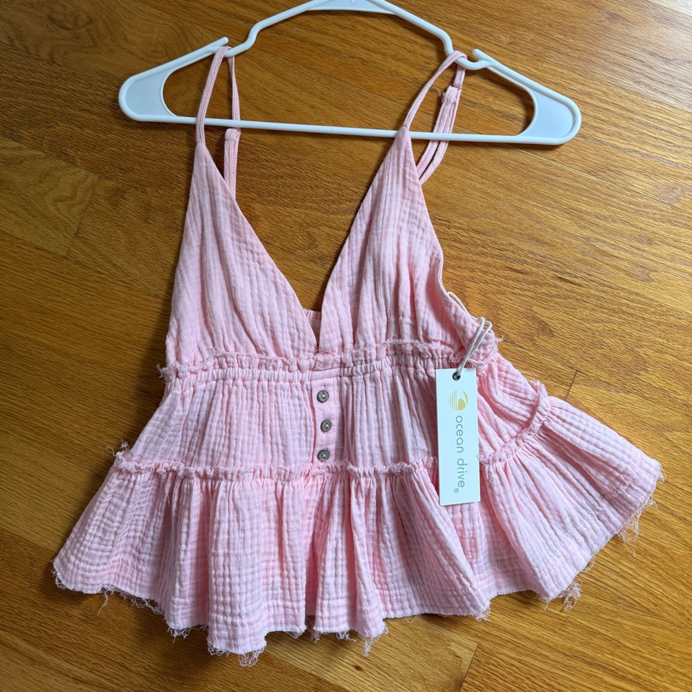 Ocean Drive Light Pink Strappy Top